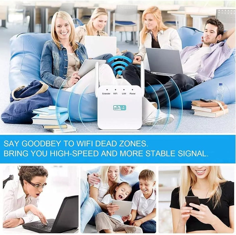WiFi Extender and Booster – 2.4GHz Wireless Repeater with 2 External Antennas 2400 Sq.ft Coverage