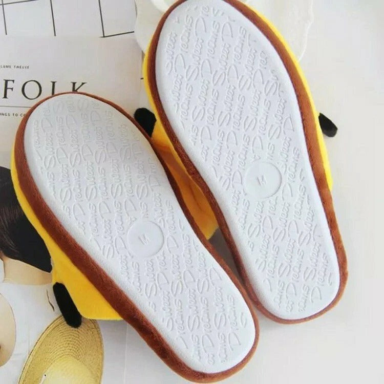 Pokémon Pikachu Plush Winter Slippers – Warm Non-Slip House Shoes for Women