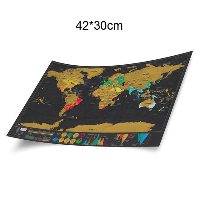 Deluxe Scratch-Off World Map – Travel Edition Adventure Poster Black and Gold