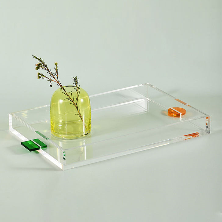 Rectangular Acrylic Coffee and Tea Tray Clear Designer & Modern Perfect for Decoration & Organization