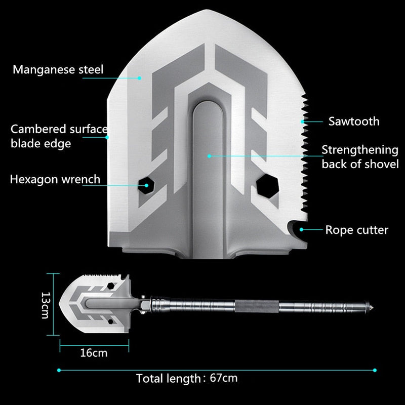 Multi-Functional Folding Shovel – Portable Military-Grade Outdoor Spade