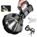 Ultra Bright Rechargeable LED Flashlight– Portable Camping & Work Spotlight with Stand