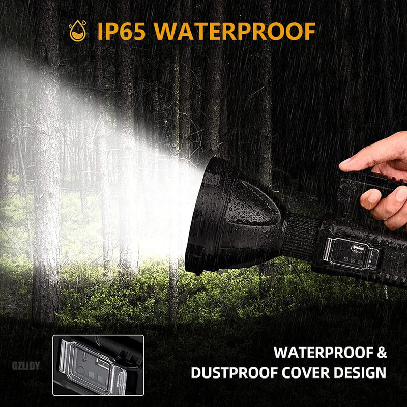 Ultra Bright Rechargeable LED Flashlight– Portable Camping & Work Spotlight with Stand
