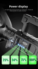 Ultra Bright Rechargeable LED Flashlight– Portable Camping & Work Spotlight with Stand