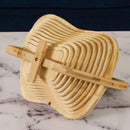 Collapsible Bamboo Fruit Bowl – Eco-Friendly Foldable Wooden Basket and Trivet