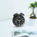 Rechargeable 4 Inch Twin Bell Analog Alarm Clock – Easy Set Luminous Stereoscopic Dial