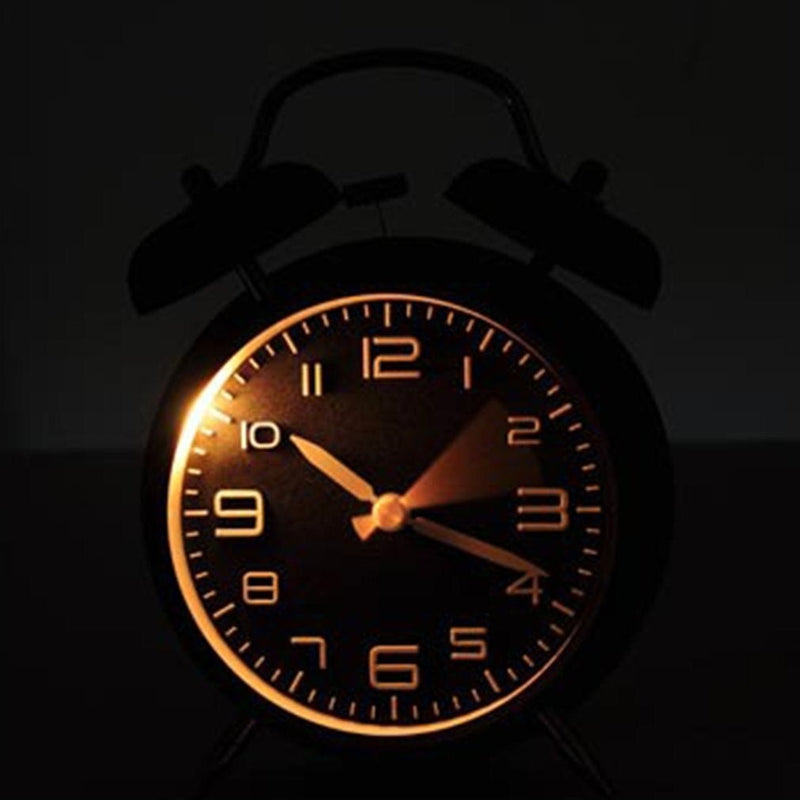 Rechargeable 4 Inch Twin Bell Analog Alarm Clock – Easy Set Luminous Stereoscopic Dial