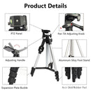 Camera Tripod Stand with Phone Holder & Bluetooth Remote – 4 Height Setting Compatible with IOS and Android