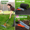 Wide Steel Thatch Rake – 14" Heavy-Duty Lawn Dethatcher for Garden & Yard
