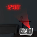 Projection Alarm Clock – LED Display 180° Projector Temp Snooze Night Mode Mains Powered
