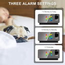 Projection Alarm Clock – LED Display 180° Projector Temp Snooze Night Mode Mains Powered