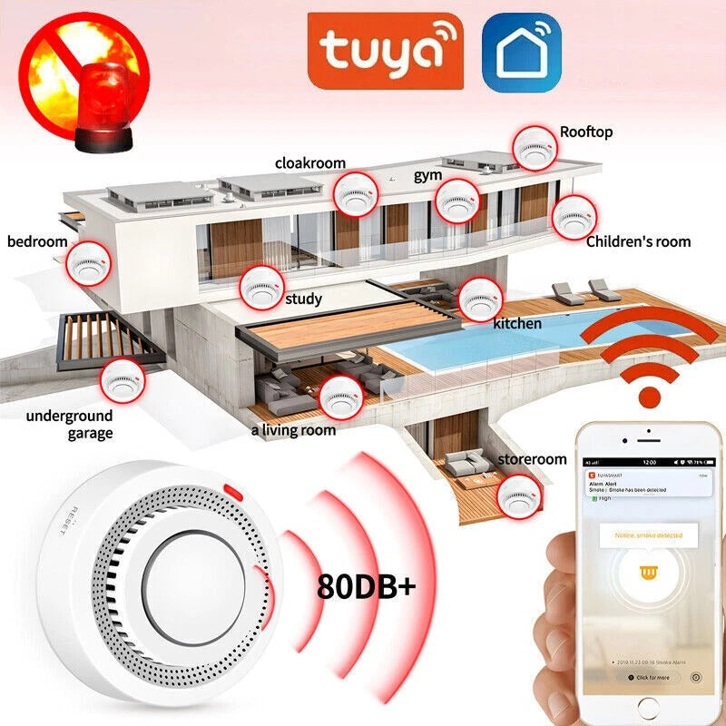 WiFi Smart Smoke Alarm with App Control – Fire Alarm Sensor for Home Safety