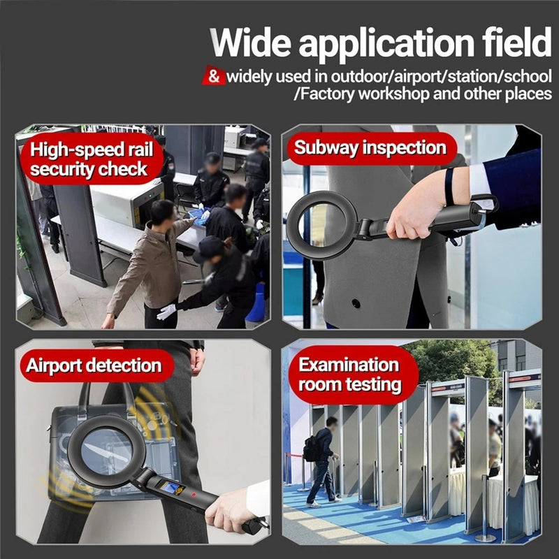 Portable Handheld Metal Detector – High-Sensitivity Security Scanner with LCD & Vibration Alerts