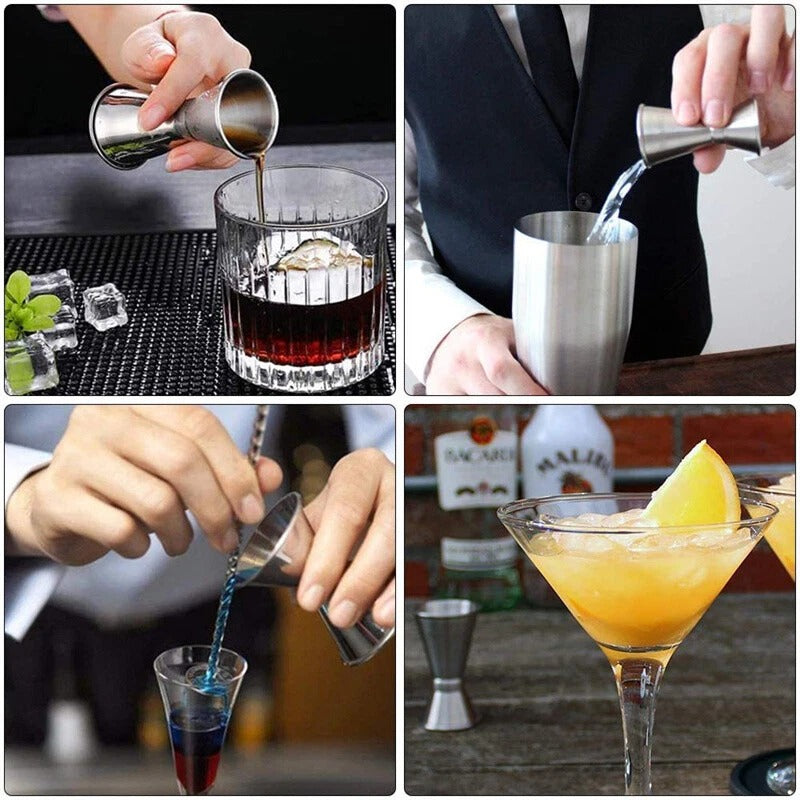 Professional Cocktail Shaker Set – Stainless Steel Bartender Tools with Jigger & Spoon 24oz
