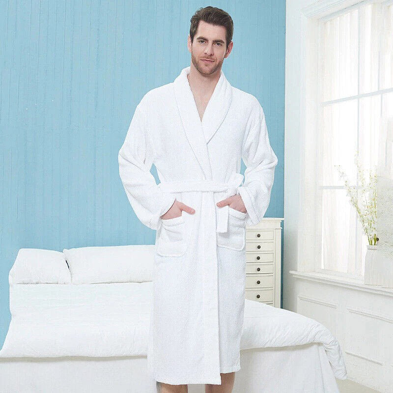 Unisex Luxury Egyptian Cotton Bath Robe – Soft Terry Towelling Dressing Gown