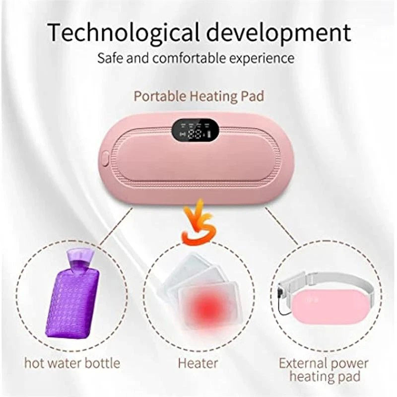 Smart Menstrual Heating Pad Belt – Vibrating Abdominal Massager for Waist & Period Pain Relief