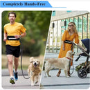 Hands-Free Dog Leash with Waist Belt & Bag – Stretchable Dog Lead for Walking Jogging & Running