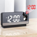Projection Alarm Clock – LED Display 180° Projector Temp Snooze Night Mode Mains Powered