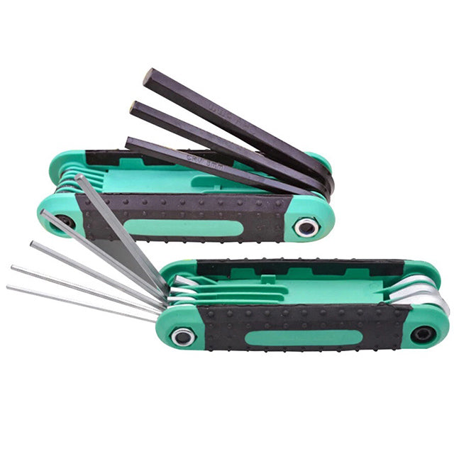8-in-1 Folding Hex Key Set – 2 Pieces Set Portable Allen Wrench for Bike & Home Repairs