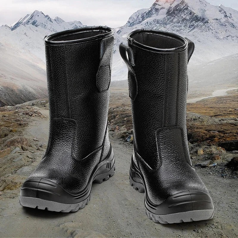 Men’s Steel Toe Rigger Boots – Waterproof Leather Safety Boots with Anti-Smash & Anti-Puncture