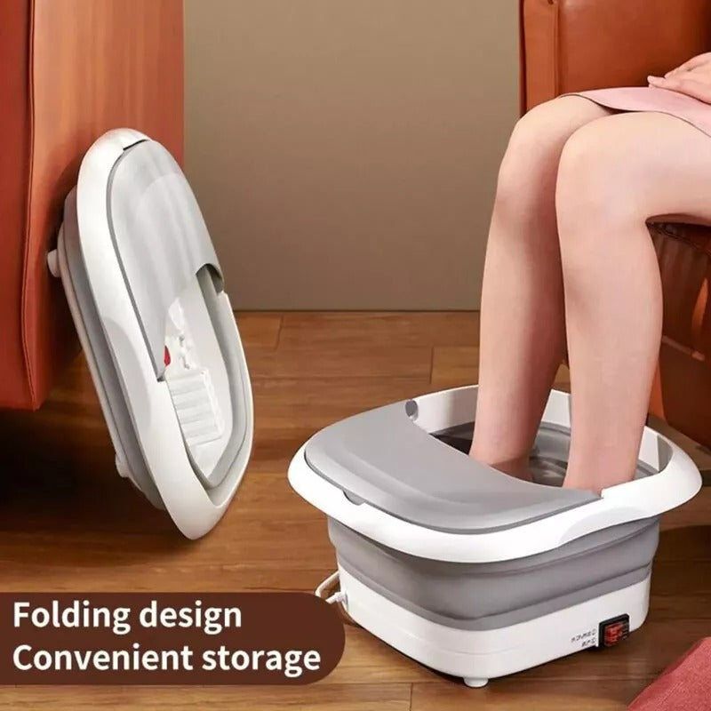 Foldable Foot Spa Bath Massager – Heated with Bubbles Vibration & Shiatsu Rollers