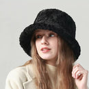 Women’s Faux Fur Bucket Hat – Warm Fuzzy Basin Hat for Cold Weather