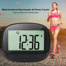 2D Pedometer with Clip – Multi-Functional Step & Calorie Counter Distance Tracker with Clock