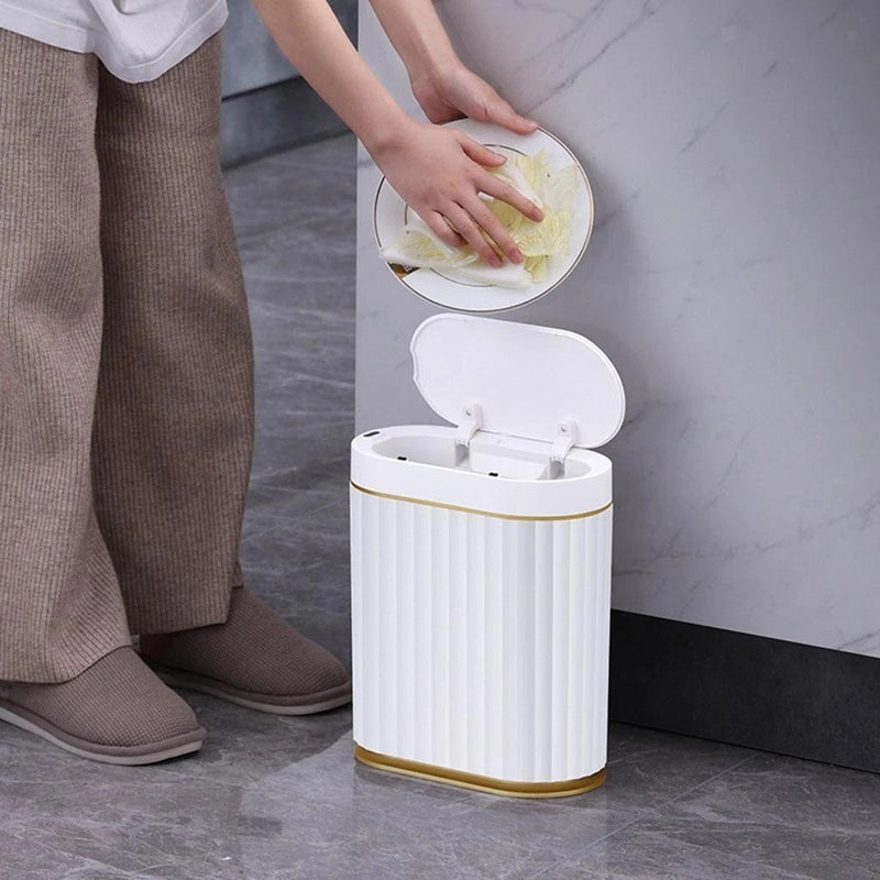 Smart Bathroom Trash Bin – Waterproof 7L Slim Motion Sensor Bin with Automatic Lid