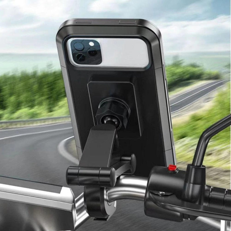 Waterproof Bike Phone Holder Case – 360° Rotating Handlebar Holder for 5"-7" Smartphones
