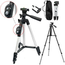Camera Tripod Stand with Phone Holder & Bluetooth Remote – 4 Height Setting Compatible with IOS and Android