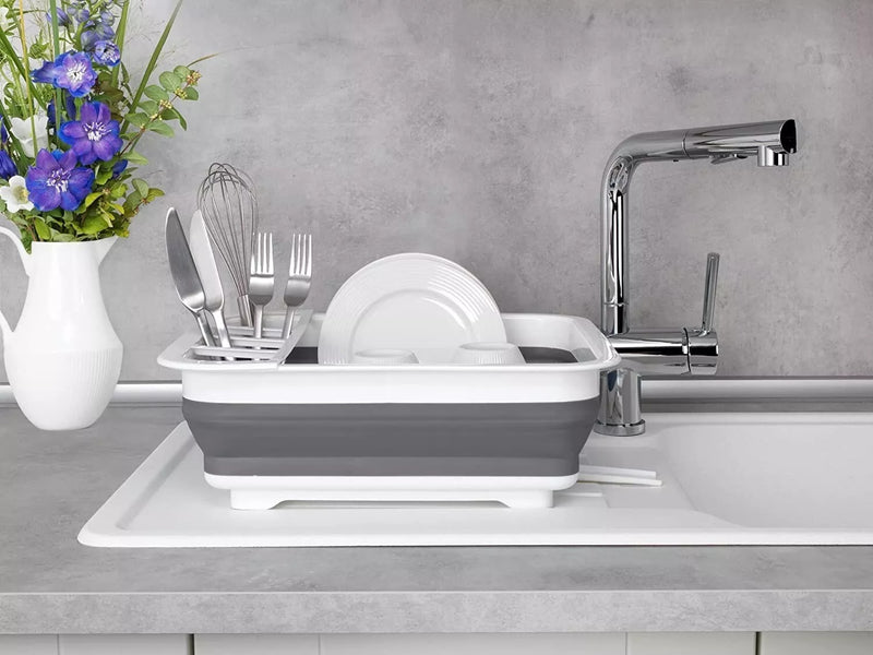 Collapsible Dish Drying Rack – Foldable Portable & Space-Saving Drainer