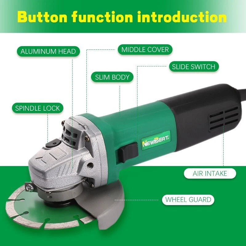 1000W Angle Grinder 4.5'' – Variable Speed 11000RPM for Cutting & Grinding