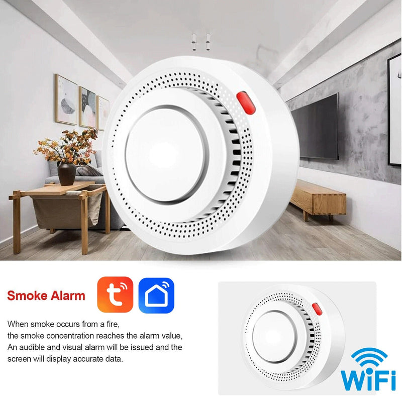 WiFi Smart Smoke Alarm with App Control – Fire Alarm Sensor for Home Safety