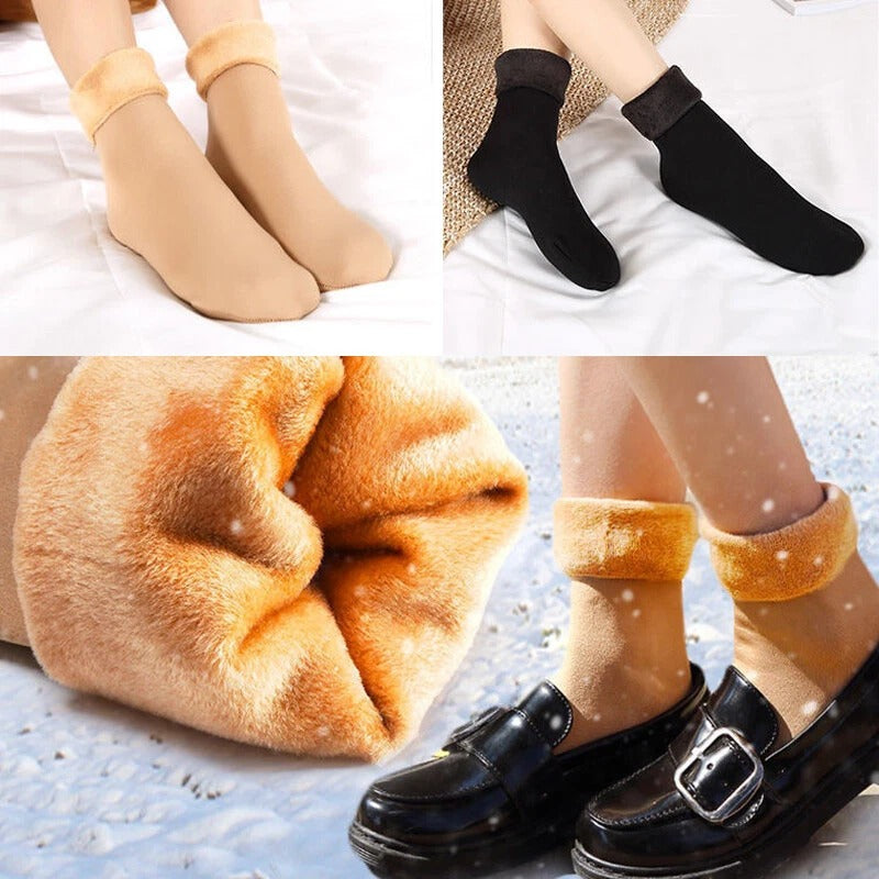 Women’s Fleece Thermal Socks – Warm Non-Slip Slipper Socks for Winter