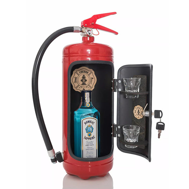 Fire Extinguisher Home Bar Cabinet – Novelty Whiskey Cabinet & Gift for Men