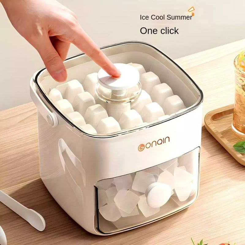 Ice Cube Maker Box – 48 Grid Portable Ice Cube Tray with Press & Lid