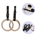 Wooden Gymnastic Rings with Adjustable Straps – Olympic-Grade Strength Training Equipment