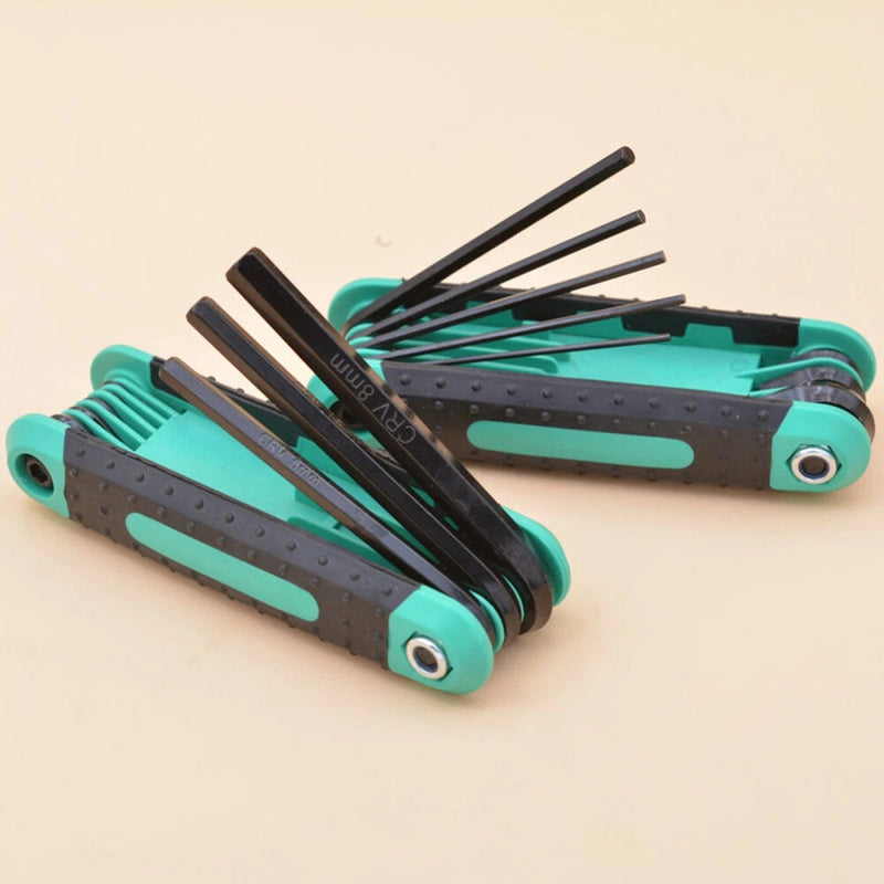 8-in-1 Folding Hex Key Set – 2 Pieces Set Portable Allen Wrench for Bike & Home Repairs