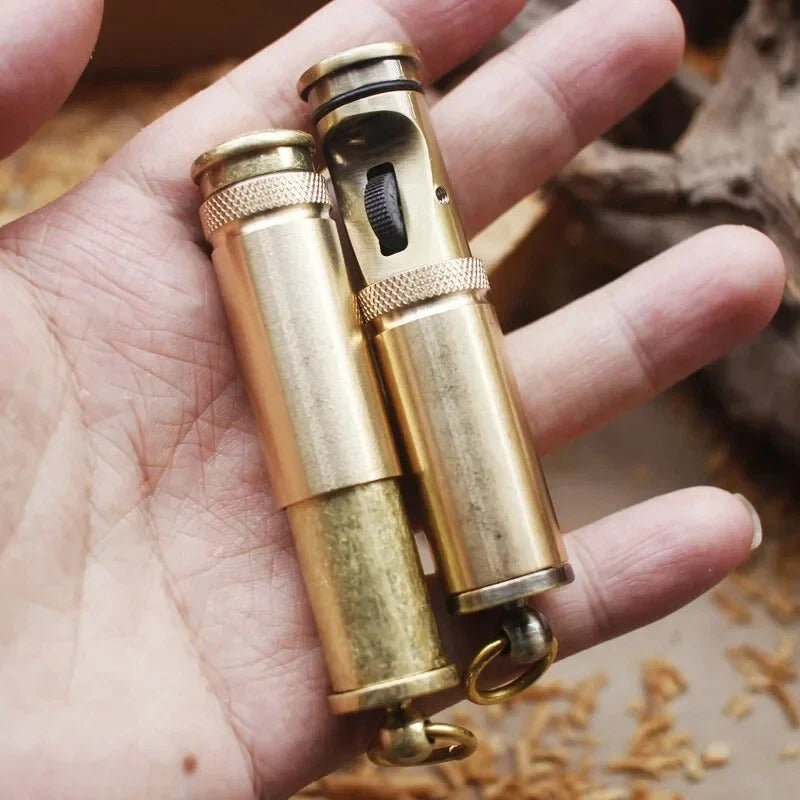 Brass Flint Fire Starter– Copper Trench Style Vintage Kerosene Lighter