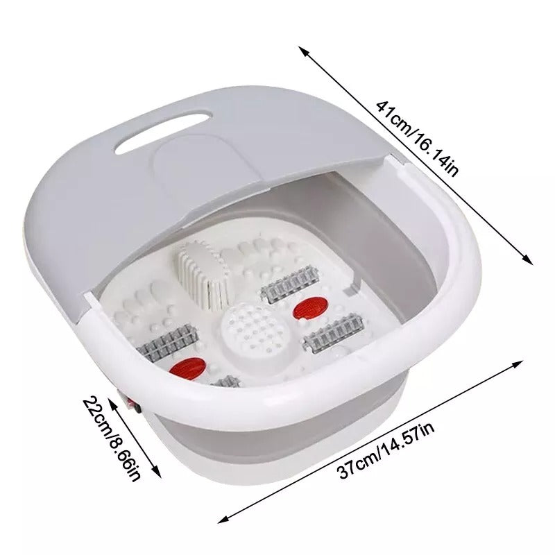 Foldable Foot Spa Bath Massager – Heated with Bubbles Vibration & Shiatsu Rollers