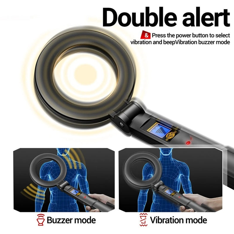 Portable Handheld Metal Detector – High-Sensitivity Security Scanner with LCD & Vibration Alerts
