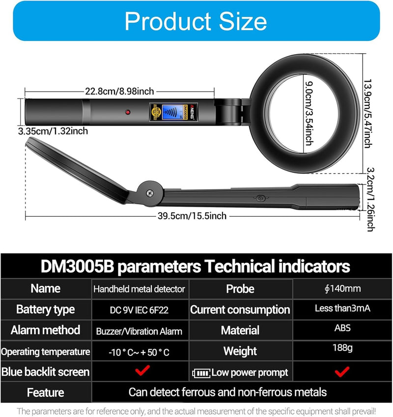 Portable Handheld Metal Detector – High-Sensitivity Security Scanner with LCD & Vibration Alerts