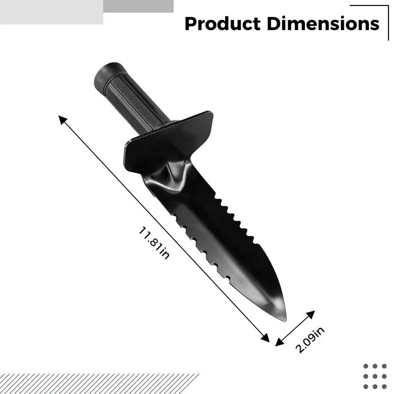 Stainless Steel Metal Detector Shovel – Double Serrated Digging Gardening Tool with Sheath