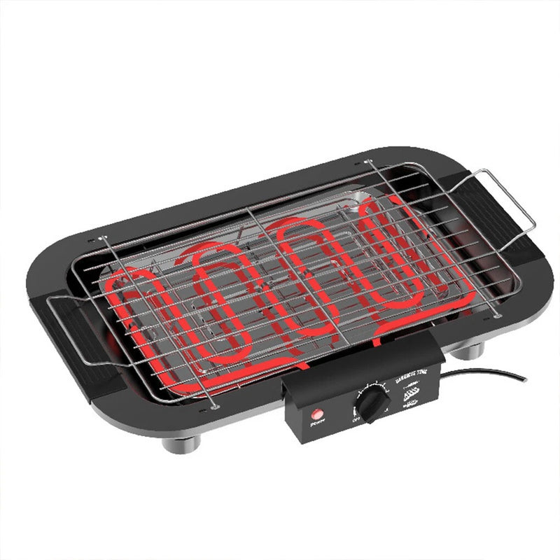 220V Portable Electric BBQ Grill – Smokeless Non-Stick BBQ Griddle for Home Cooking