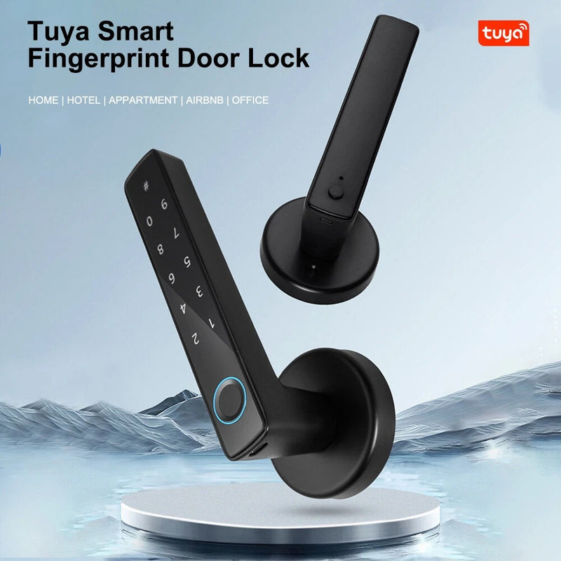 Smart Fingerprint Door Lock Handle – Tuya App Bluetooth & Password Access