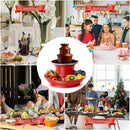 Mini Chocolate Fountain – 3-Tier Electric Fondue Set Stainless Steel for Parties & Events