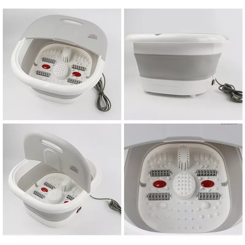 Foldable Foot Spa Bath Massager – Heated with Bubbles Vibration & Shiatsu Rollers