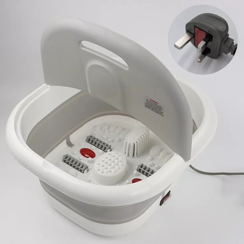 Foldable Foot Spa Bath Massager – Heated with Bubbles Vibration & Shiatsu Rollers