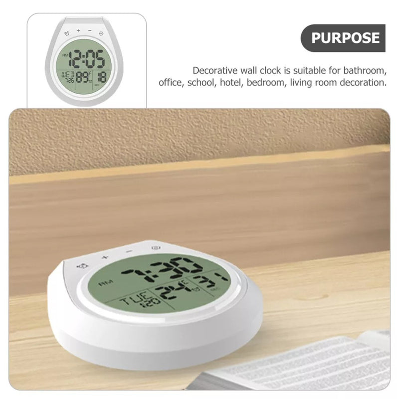 Waterproof Digital Shower Clock – LCD Display Timer Temp 12/24hr with Suction Cup