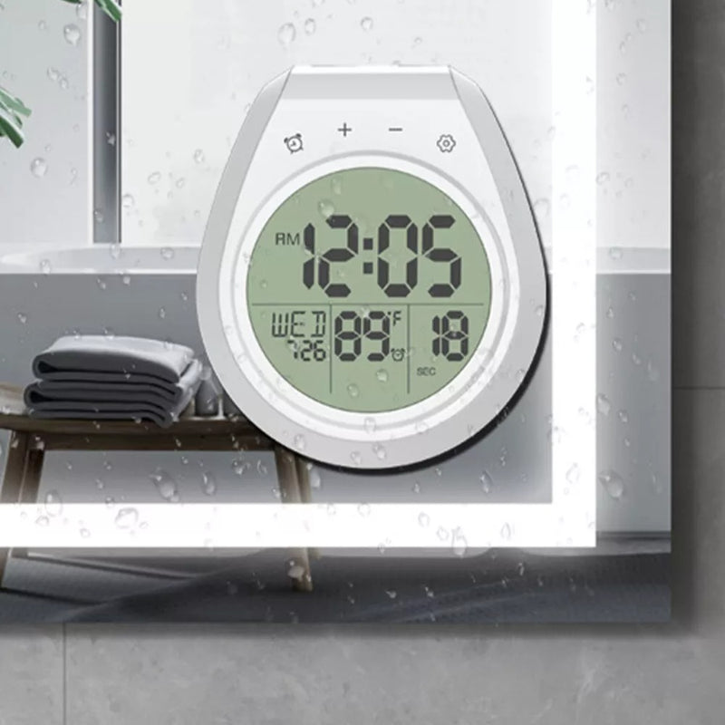 Waterproof Digital Shower Clock – LCD Display Timer Temp 12/24hr with Suction Cup